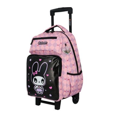 PACK MOCHILA CON RUEDAS XTREM RUN 6XT GATO NEGRO/LILA - 3