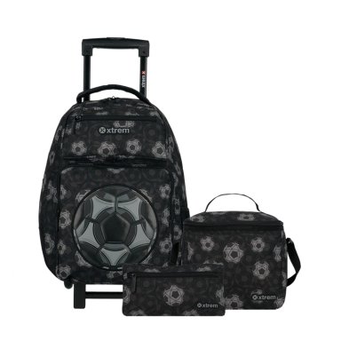 PACK MOCHILA CON RUEDAS XTREM RUN 6XT FÚTBOL NEGRO - 2
