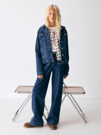 CHAQUETA NIÑA SFERA BÁSICA DENIM - 1