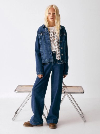 CHAQUETA NIÑA SFERA BÁSICA DENIM - 1