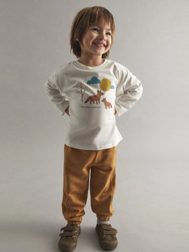 POLERA MANGA LARGA ALGODÓN NIÑO SFERA ESTAMPADA - 1