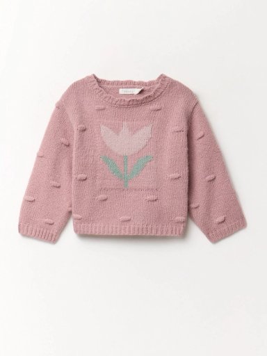 CHALECO NIÑA SFERA FLOR INTARSIA - 1