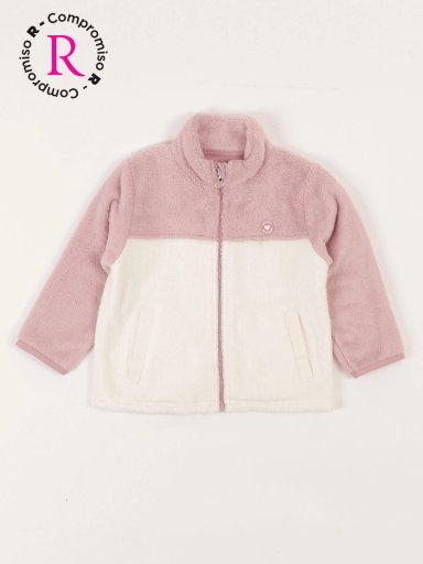 POLERÓN NIÑA BABY HARVEST PELUDO BICOLOR CON CIERRE - 1