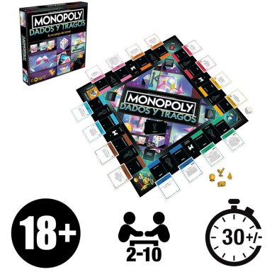 JUEGO DE MESA MONOPOLY TRAGOS Y DADOS - 1