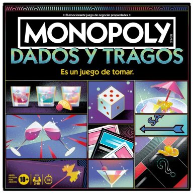 JUEGO DE MESA MONOPOLY TRAGOS Y DADOS - 7