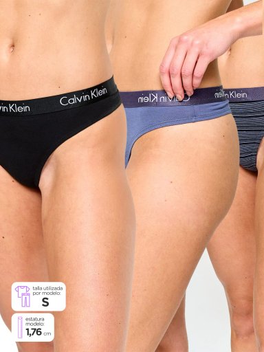CALZÓN CALVIN KLEIN PACK X3 TANGA ALGODÓN - 1