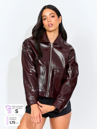 CHAQUETA MUJER MARQUIS EFECTO CHAROL - 2