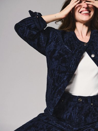 CHAQUETA MUJER MARQUIS ALGODÓN CUELLO CREW DENIM - 3