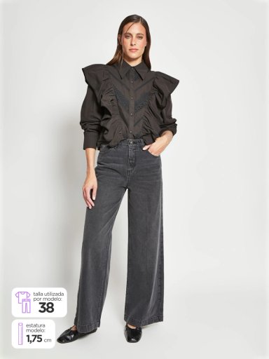 JEANS MUJER MARQUIS ALGODÓN WIDELEG QUEBRADURA - 1