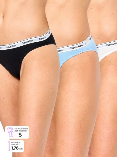 CALZÓN CALVIN KLEIN PACK X3 BIKINI ALGODÓN - 1