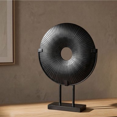 FIGURA DECORATIVA MAISON LINETT CIRCULAR NEGRA - 1