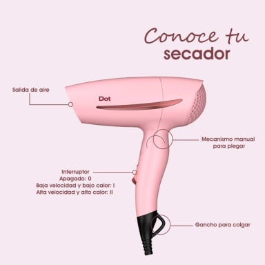SECADOR DE PELO DOT PLEGABLE DT-004 1200W - 6