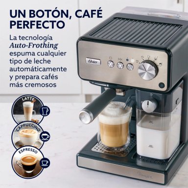 CAFETERA OSTER HIDROPRESIÓN PRIMA LATTE SILVER BVSTEM6604SS-052 - 3