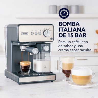 CAFETERA OSTER HIDROPRESIÓN PRIMA LATTE SILVER BVSTEM6604SS-052 - 6