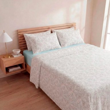 SET SAB EST 180 HILOS 1.5PL FLOR HOJAS - 1
