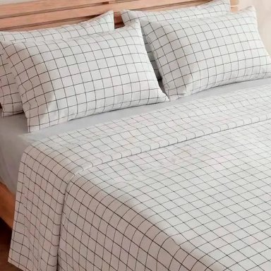 JUEGO DE SÁBANAS RIPLEY HOME ESTAMPADA 180 HILOS 2 PLAZAS CUADROS NEGRO - 2
