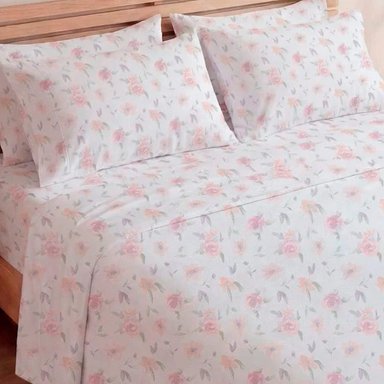 JUEGO DE SÁBANAS RIPLEY HOME ESTAMPADA 180 HILOS 2 PLAZAS FLORES ACUARELA - 2