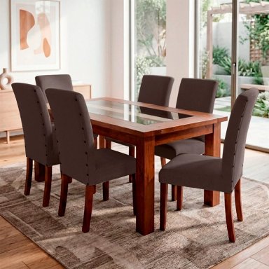 JUEGO DE COMEDOR LIVING FACTORY MILAN 6 SILLAS - 1