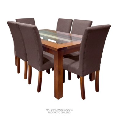 JUEGO DE COMEDOR LIVING FACTORY MILAN 6 SILLAS - 2