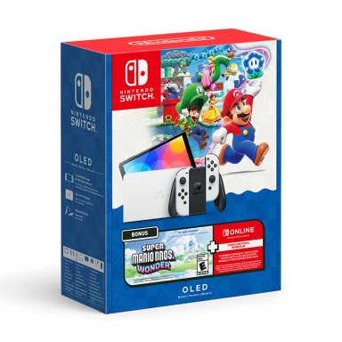 NINTENDO SWITCH OLED WHITE + SUPER MARIO WONDER - 1