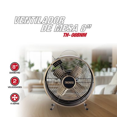 VENTILADOR SOBREMESA THOMAS TH-08BNM 25W - 2