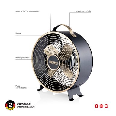 VENTILADOR SOBREMESA THOMAS TH-08BNM 25W - 6