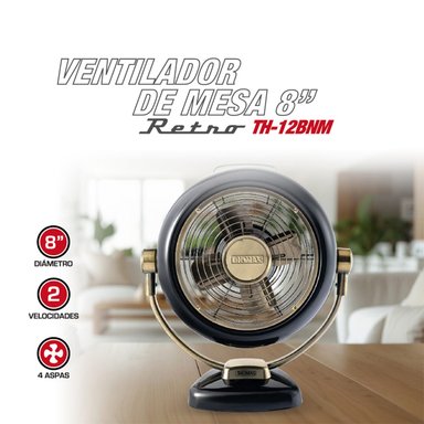 VENTILADOR SOBREMESA THOMAS RETRO TH-12BNM 23W - 2