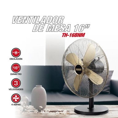VENTILADOR SOBREMESA THOMAS TH-16BNM 50W - 2