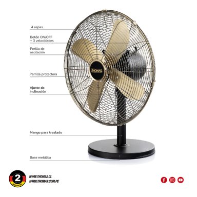 VENTILADOR SOBREMESA THOMAS TH-16BNM 50W - 6