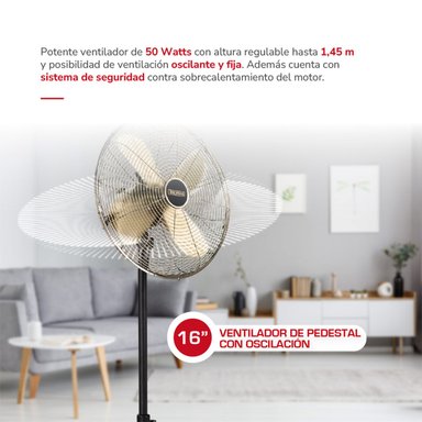 VENTILADOR PEDESTAL THOMAS TH-16BNP 50W - 3
