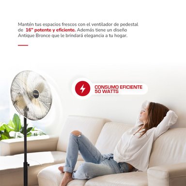 VENTILADOR PEDESTAL THOMAS TH-16BNP 50W - 4