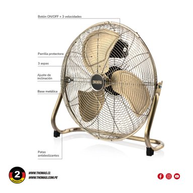 VENTILADOR PISO THOMAS TORNADO PRO TH-20BNS 145W - 6
