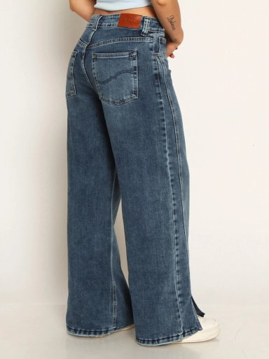 JEANS MUJER WADOS ALGODÓN WIDE LEG TIRO ALTO - 4