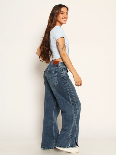 JEANS MUJER WADOS ALGODÓN WIDE LEG TIRO ALTO - 3
