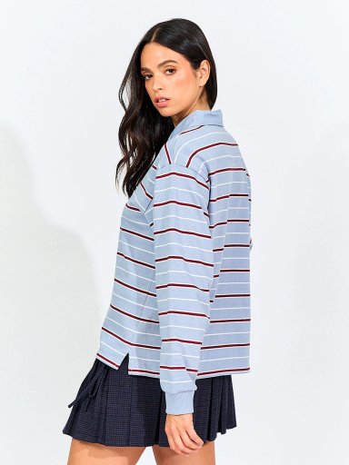 POLERA MUJER INDEX ALGODÓN CUELLO POLO MANGA LARGA - 4