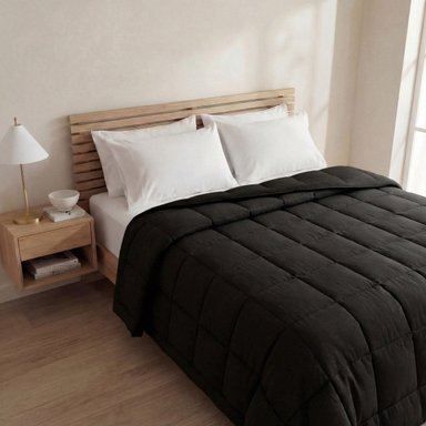 PLUMÓN RIPLEY HOME MICROCORDUROY 2 PLAZAS NEGRO - 1