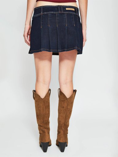 FALDA MUJER INDEX ALGODÓN CORTA DENIM TABLEADA - 3