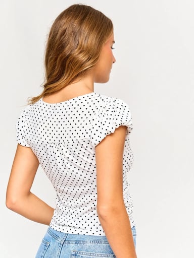 POLERA MUJER INDEX MANGA CORTA TIPO CORSET - 2