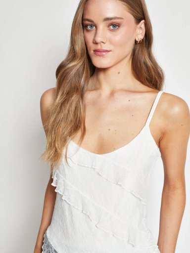 POLERA MUJER INDEX SIN MANGAS ENCAJE ASIMÉTRICO - 3
