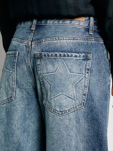 JEANS MUJER INDEX ALGODÓN WIDELEG TIRO BAJO - 6