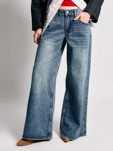 JEANS MUJER INDEX ALGODÓN WIDELEG TIRO BAJO - 4