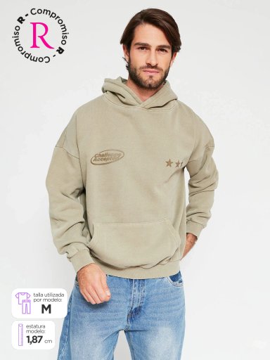 POLERÓN HOMBRE INDEX ALGODÓN HOODIE LAVADO - 1