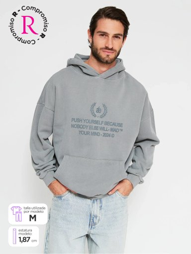 POLERÓN HOMBRE INDEX ALGODÓN HOODIE LAVADO - 1
