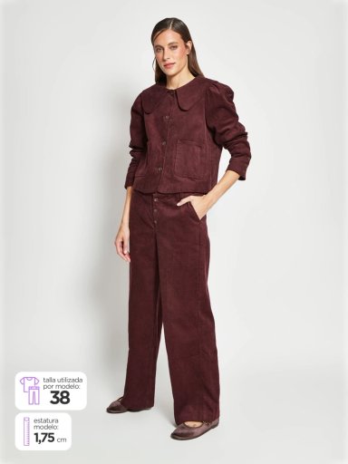 PANTALÓN MUJER MARQUIS ALGODÓN COTELÉ PALAZZO - 3