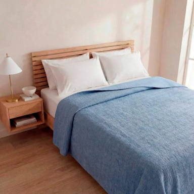 CUBRECAMA RIPLEY HOME VELVET LÍNEAS 2 PLAZAS ACERO - 1