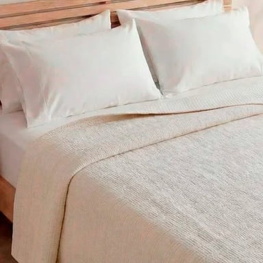 CUBRECAMA RIPLEY HOME VELVET LÍNEAS 2 PLAZAS IVORY - 2