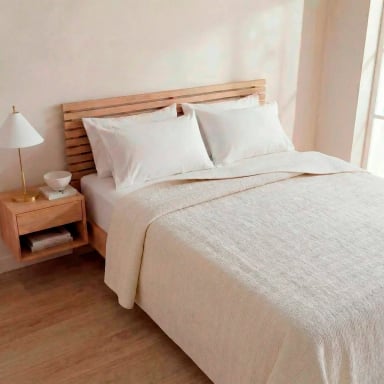 CUBRECAMA RIPLEY HOME VELVET LÍNEAS KING IVORY - 1