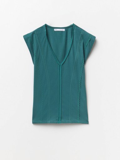 POLERA MUJER SFERA ALGODÓN SIN MANGAS BOLITAS - 4