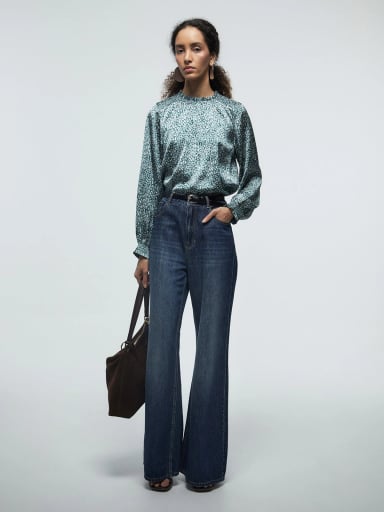 BLUSA MUJER SFERA MANGA LARGA FRUNCIDO - 1