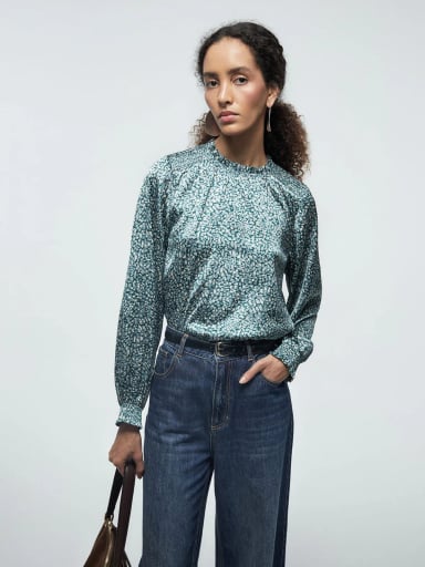 BLUSA MUJER SFERA MANGA LARGA FRUNCIDO - 2